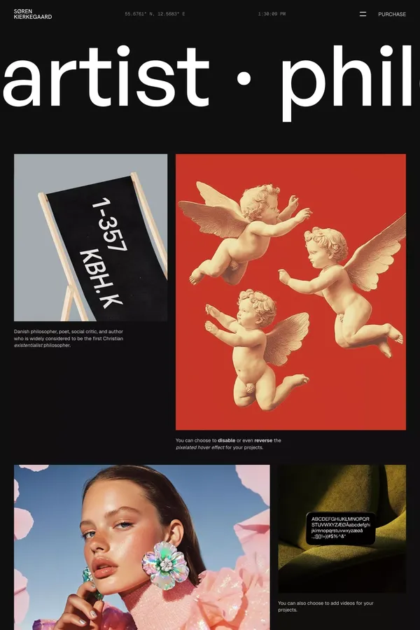 Kierkegaard - Portfolio Boutique Studio Framer Template - Template design inspiration