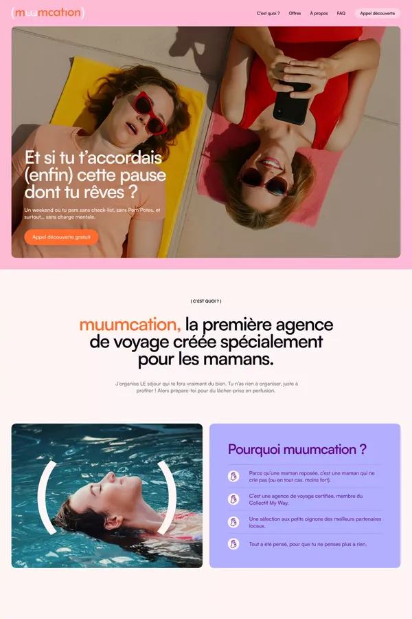 Muumcation - La première agence de voyage créée spécialement pour les mamans.