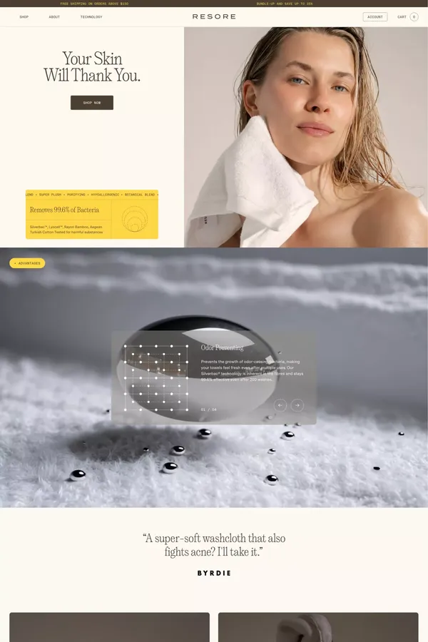 RESORE - Ecommerce design inspiration