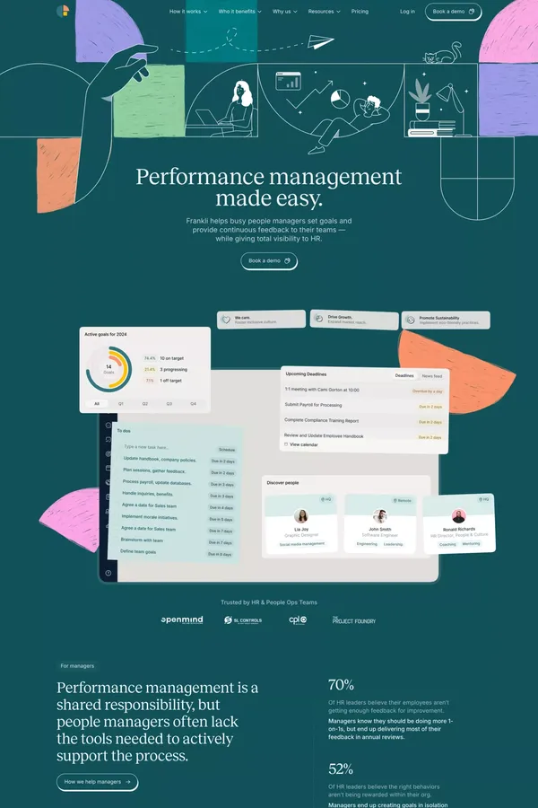 Frankli - Performance Management Software for Continuous Feedback - Landing design inspiration
