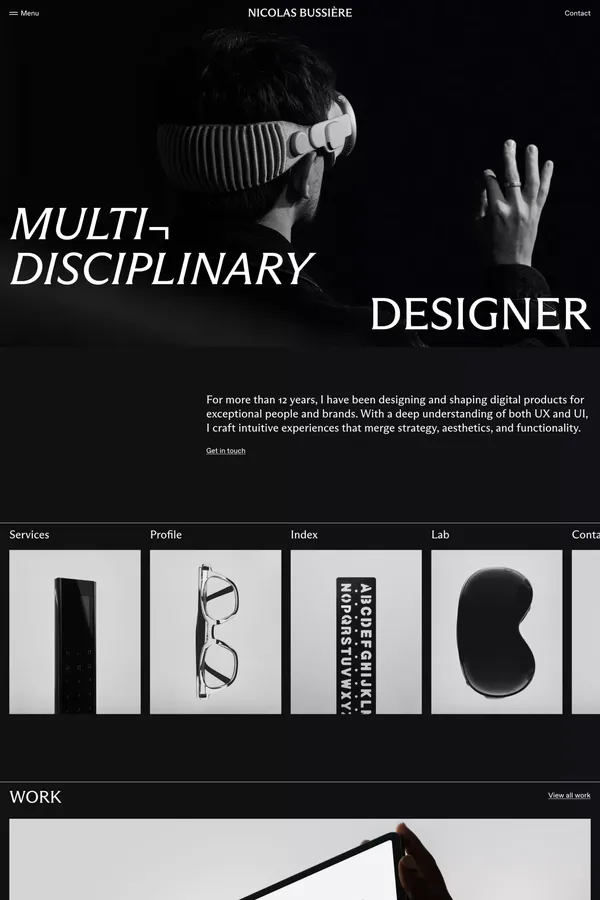 Nicolas Bussière — Multidisciplinary Designer - Portfolio design inspiration