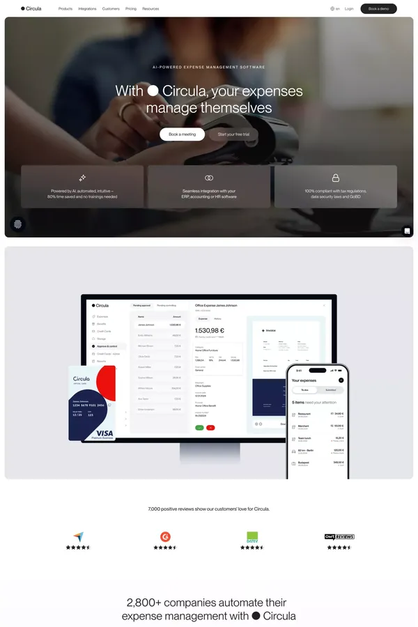 SMEs manage employee expenses with Circula | Circula - Landing design inspiration