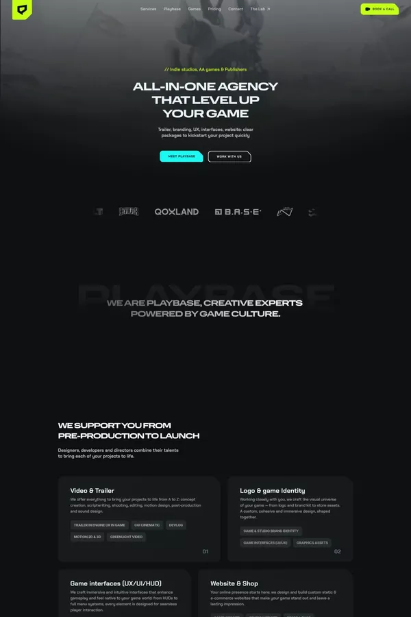 Playbase - Creative solutions for Video Games