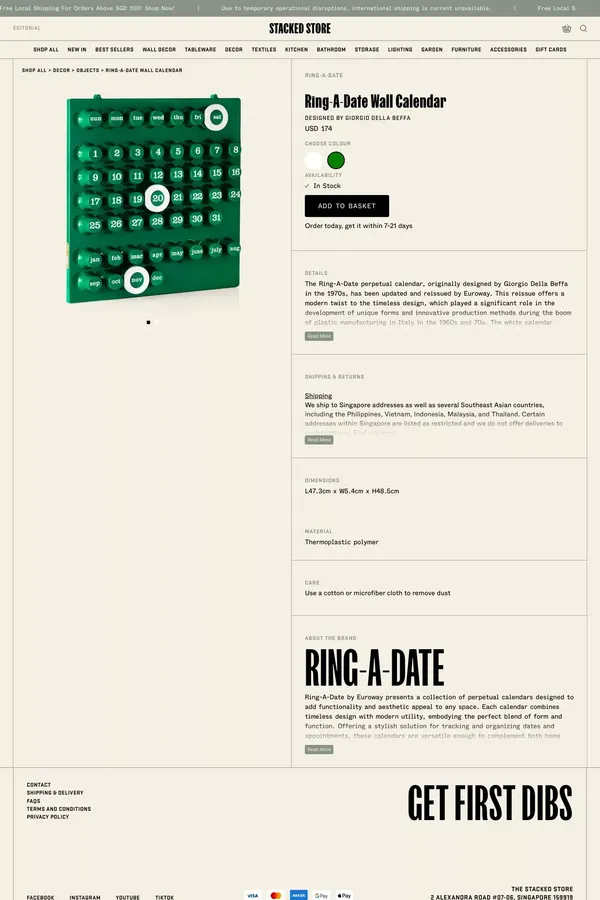 Ring-A-Date Wall Calendar – Stacked Store - Product page design inspiration