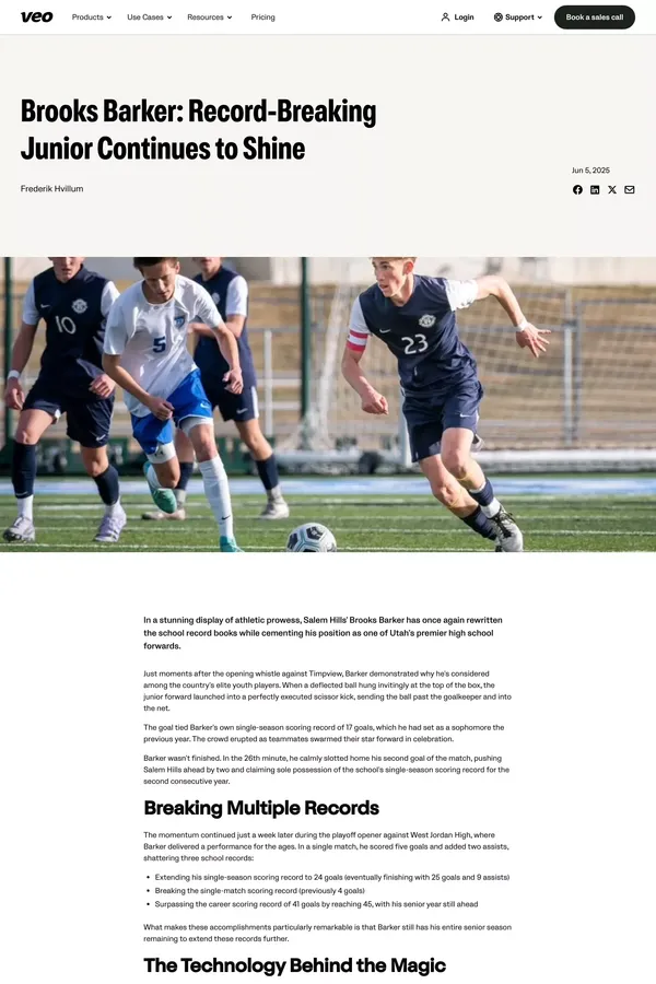 Brooks Barker: Record-Breaking Junior Continues to Shine - Blog Post design inspiration