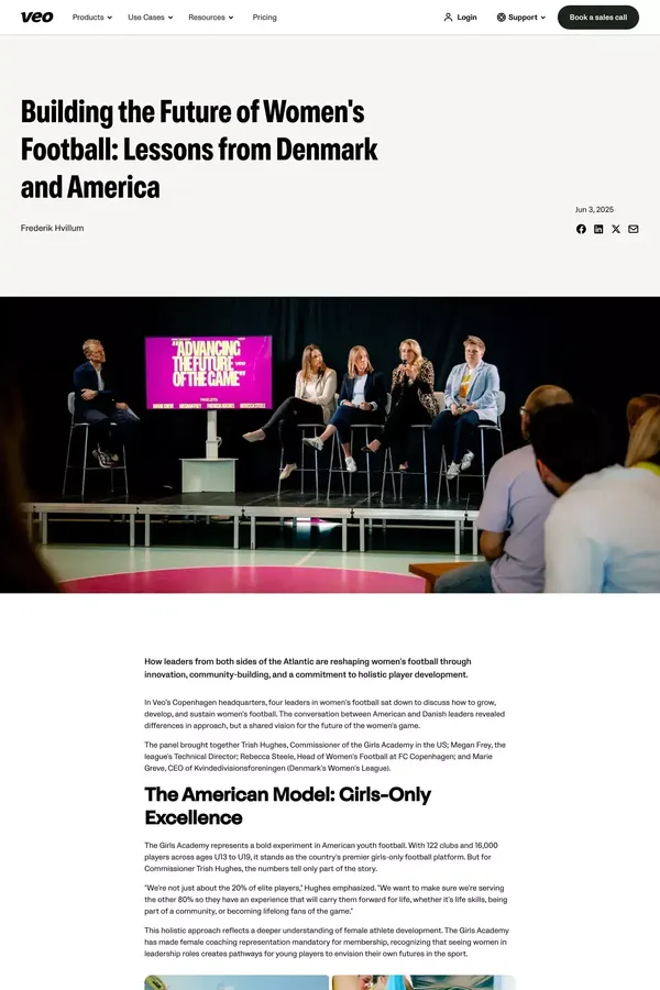 Building the Future of Women's Football: Lessons from Denmark and America - Blog Post design inspiration