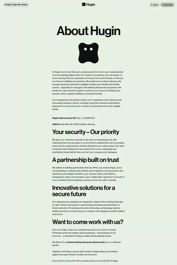 About Hugin - About Us  design inspiration
