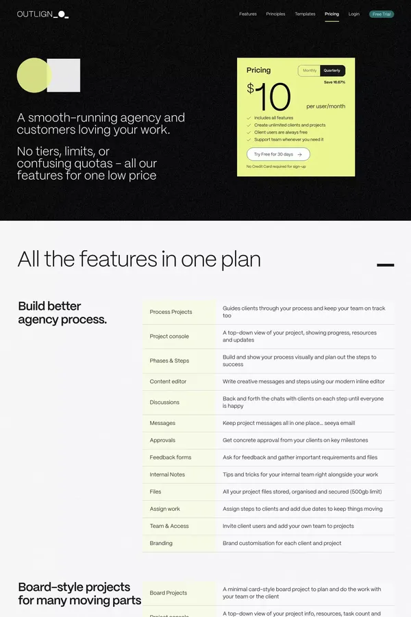 Pricing | Outlign - Pricing design inspiration