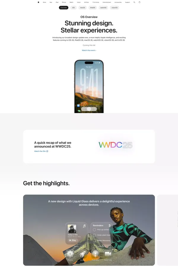 OS - Top OS Features - Apple - Landing design inspiration