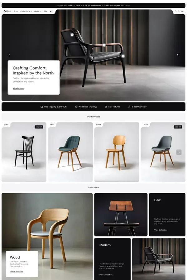Fjord - E-Commerce Framer Template - Template design inspiration
