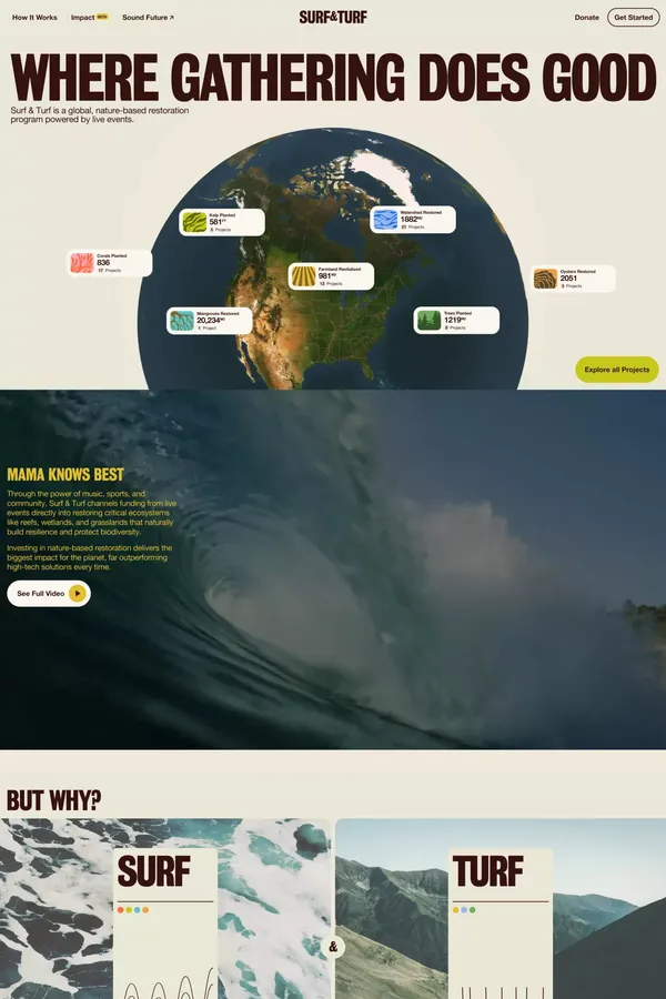 Surf & Turf - Landing design inspiration