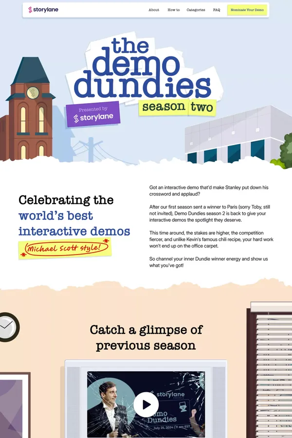 Demo Dundies by Storylane - Landing design inspiration