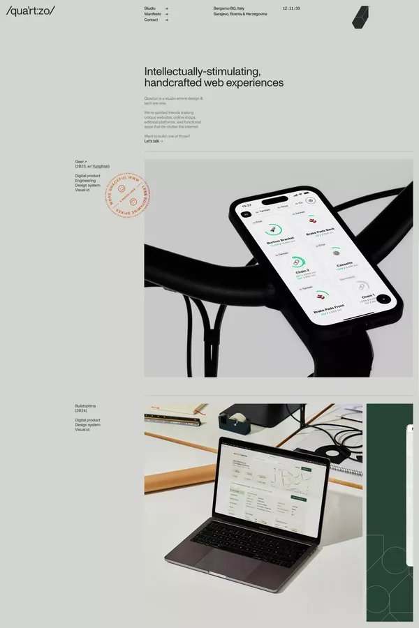 /qua'rt:zo/ ☺︎ quartzo studio - Portfolio design inspiration