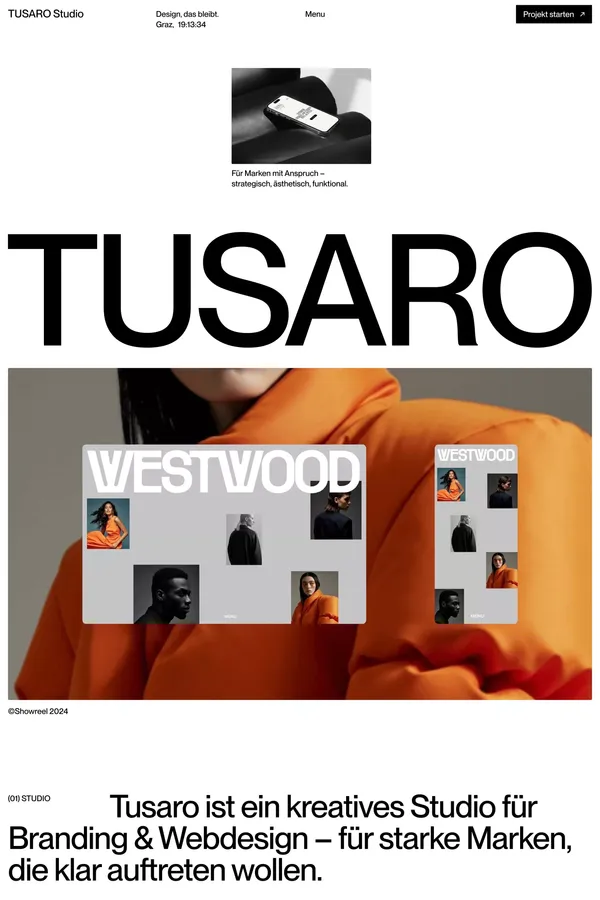 Tusaro Studio - Branding & Webdesign für Marken mit Anspruch - Portfolio design inspiration