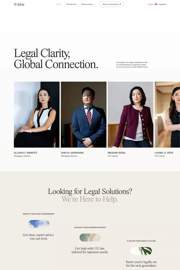 Advis Law - Landing design inspiration