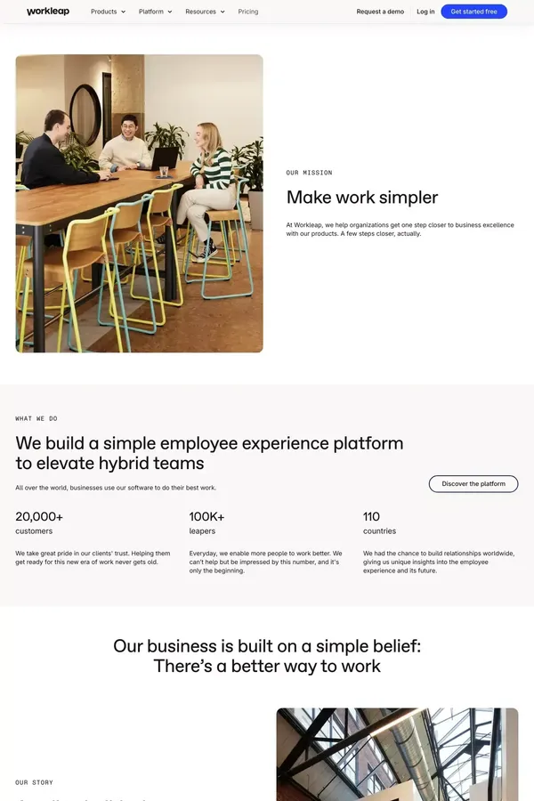 Get to know us | Workleap - About Us  design inspiration