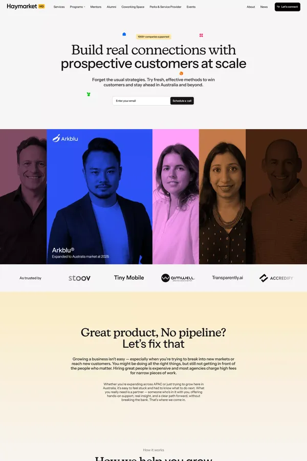 Haymarket HQ - Landing design inspiration