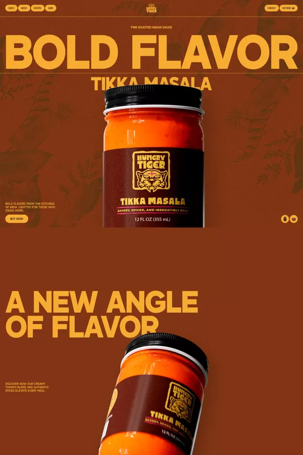 Hungry Tiger — Bold Indian Sauces Made for Real Life - Ecommerce design inspiration