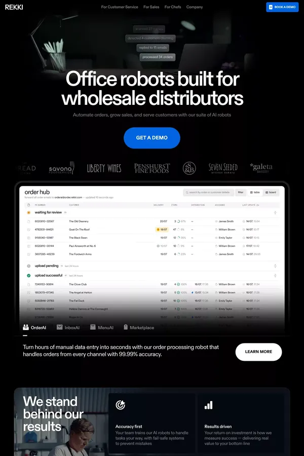 REKKI - We make wholesale operations smarter so you can serve better - Landing design inspiration