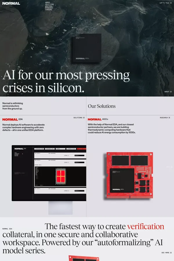 Normal Computing - Landing design inspiration