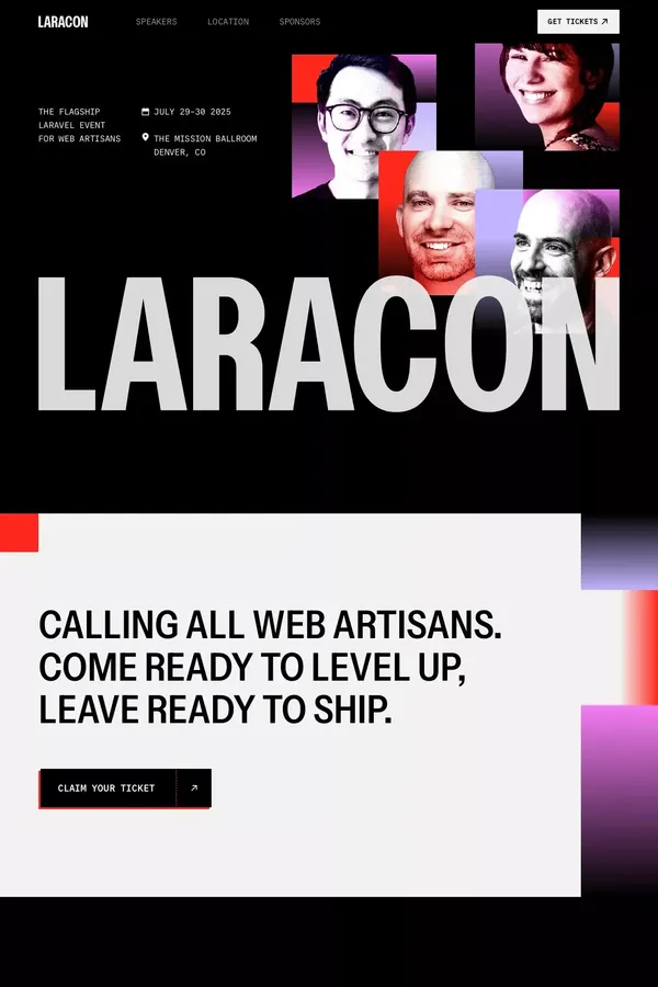 Laracon 2025 - Landing design inspiration