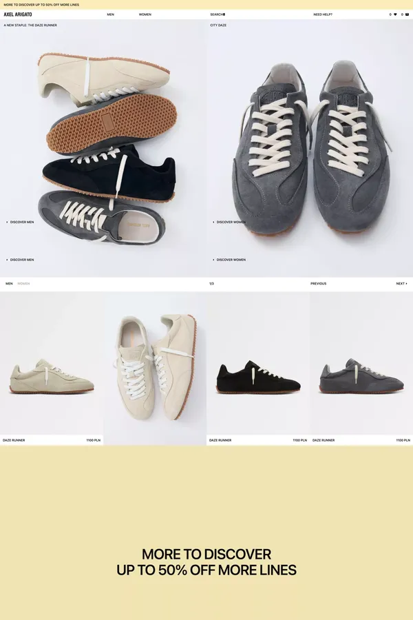 AXEL ARIGATO - Official Online Store - Ecommerce design inspiration