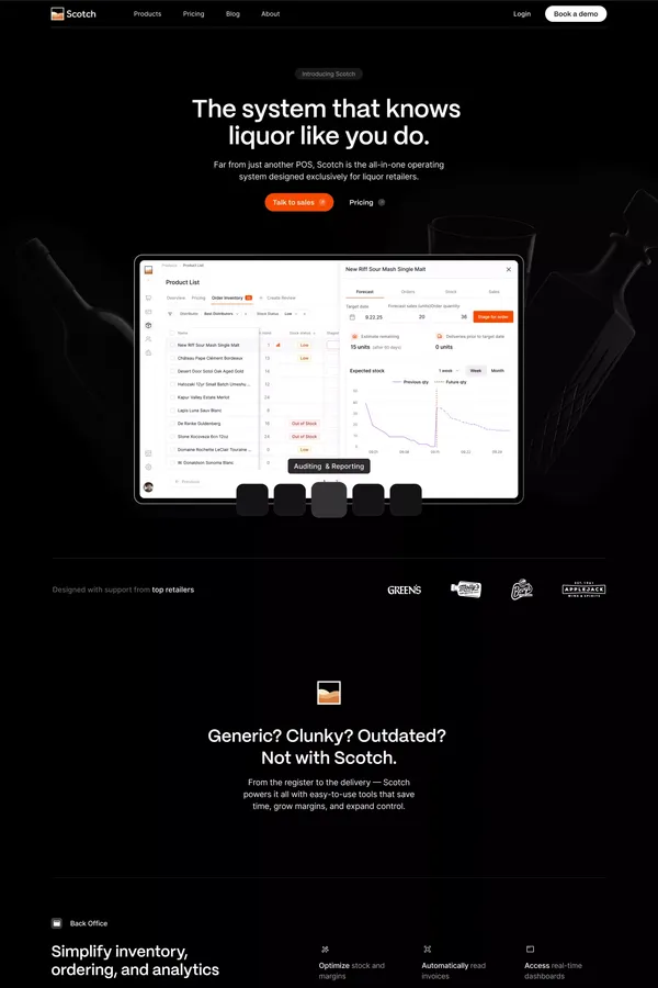 Scotch | POS, Back Office & eComm for Liquor Stores