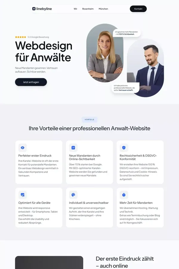 Webdesign Anwälte - Ihre neue Premium Rechtsanwalt Website - website design inspiration