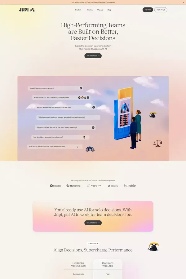 Jupi - Landing design inspiration