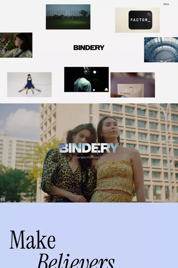 Bindery - A Creative & Production Studio - Portfolio design inspiration