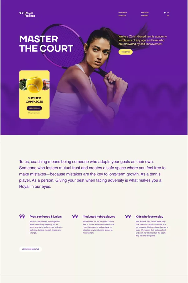 Royal Racket Tennis Academy: Elevate Your Game in ZÃ¼rich