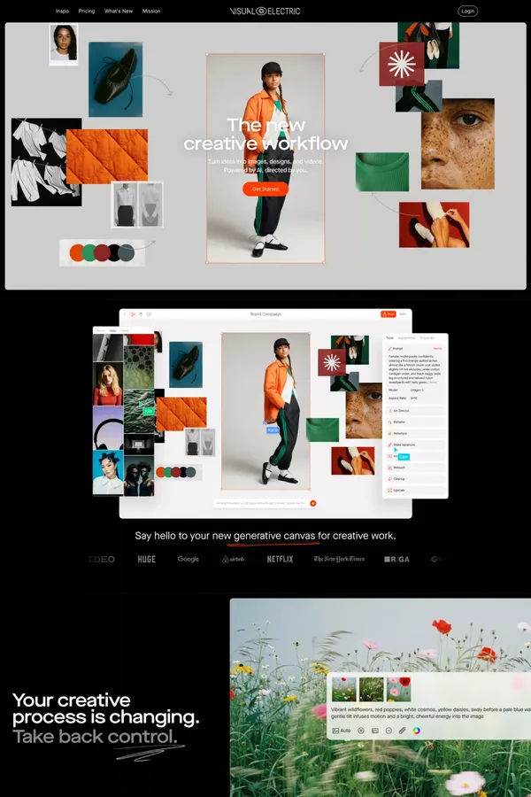 Visual Electric - Generate AI Images & Videos - Landing design inspiration