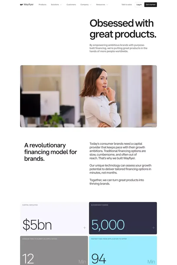 About Wayflyer | Purpose-Built Financing for Consumer Brands | Wayflyer - About Us  design inspiration