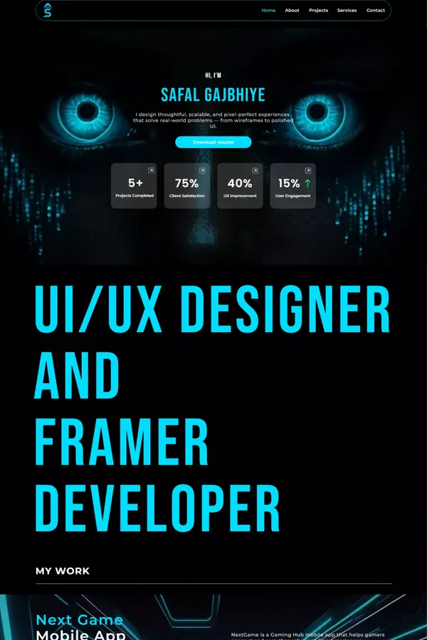Safal Gajbhiye | UI/UX Designer & Framer Developer Portfolio