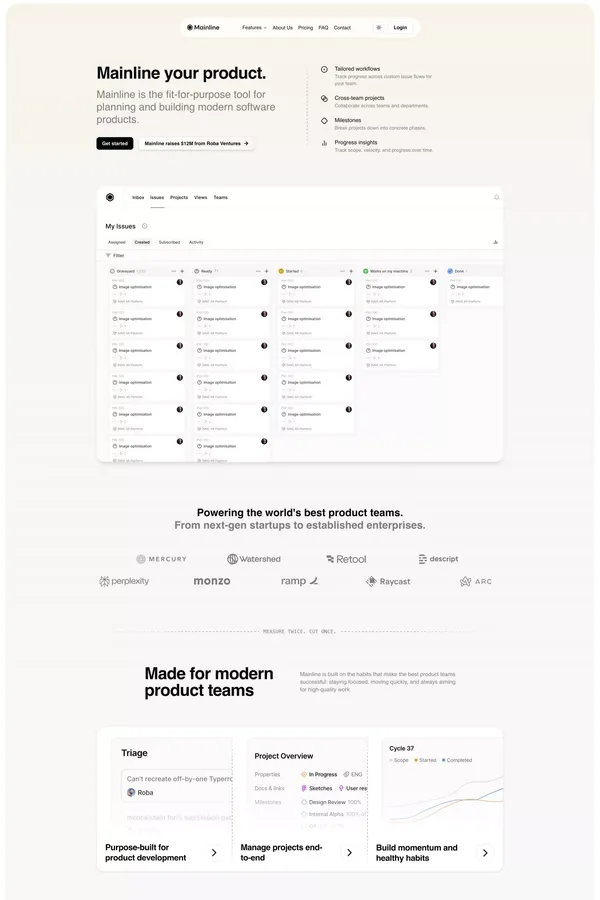 Mainline - Modern Next.js Template - Template design inspiration