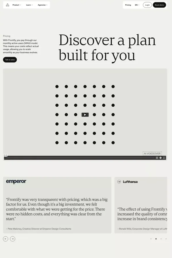 Pricing | Frontify - Pricing design inspiration