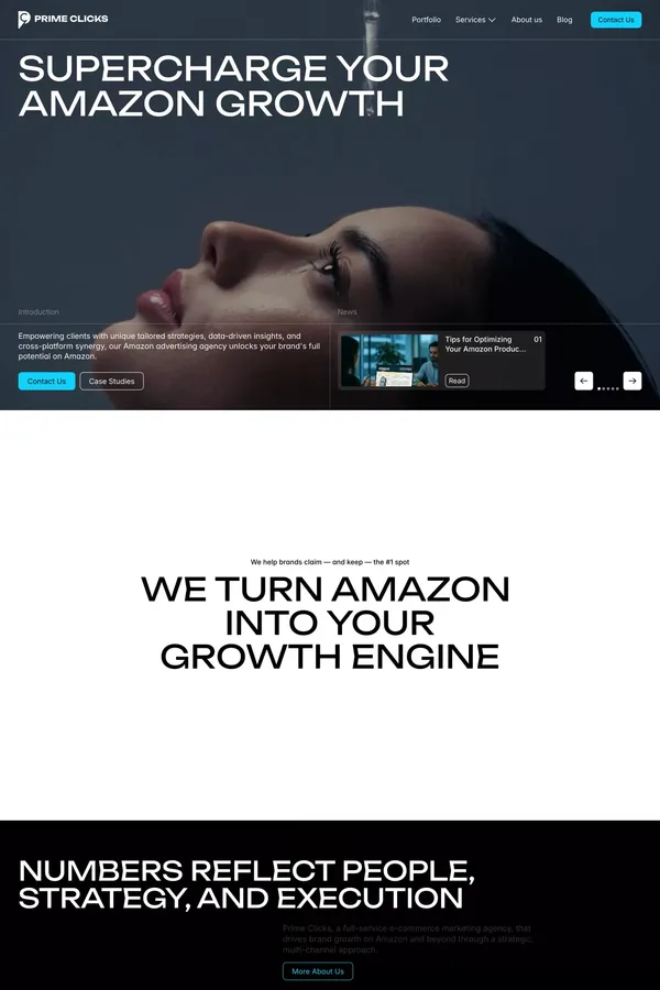Prime Clicks - Full Service Amazon Marketing Agency - Landing design inspiration