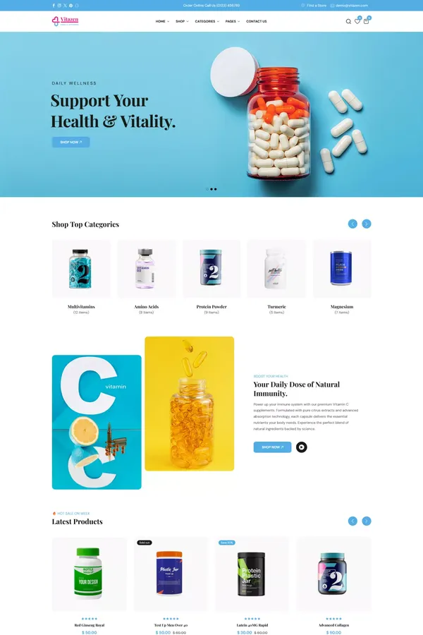 Vtazen - Modern Vitamins & supplements Store Shopify Theme
 – Vitazen