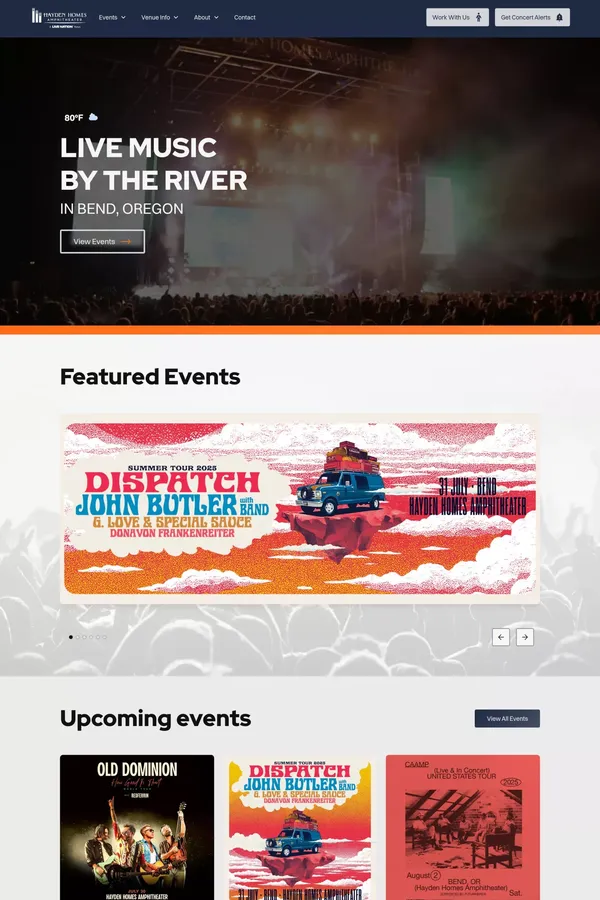 Hayden Homes Amphitheater | Events | Bend, Oregon - Landing design inspiration