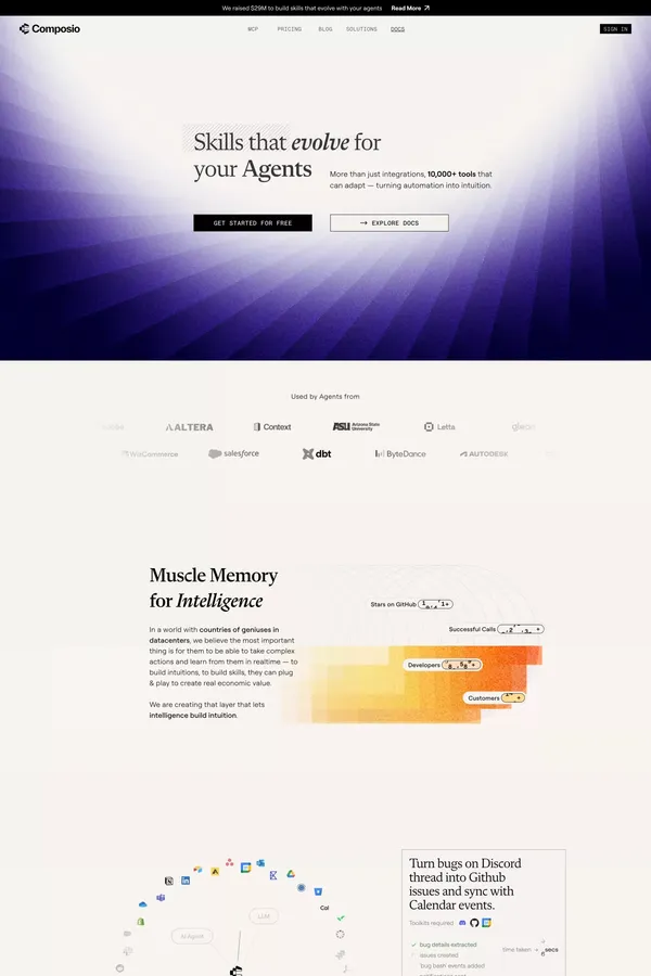 Composio - The Skill Layer of AI - Landing design inspiration