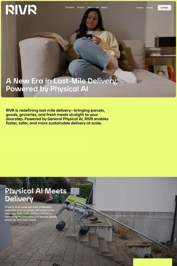 RIVR - Landing design inspiration
