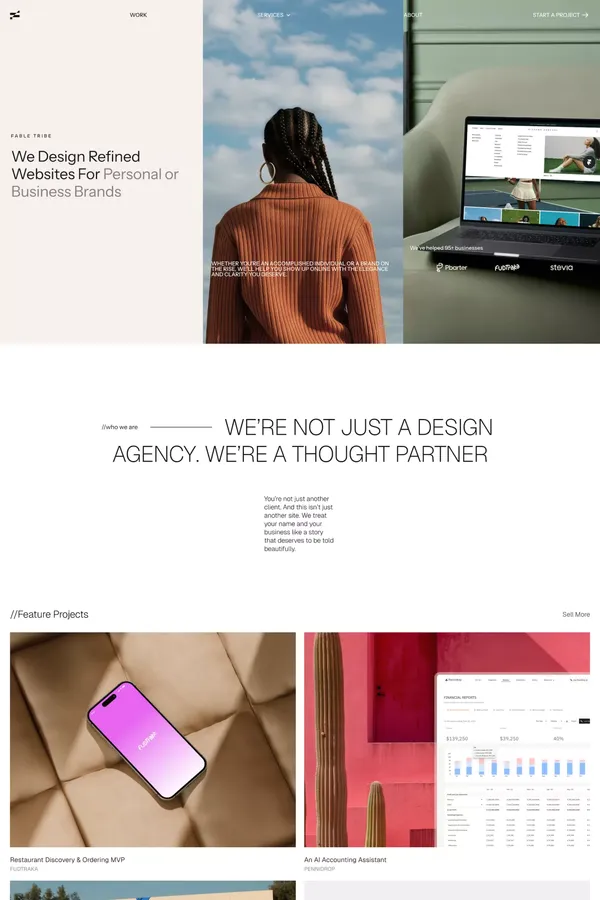 Fable Tribe - A fullâservice digital product studio - Portfolio design inspiration