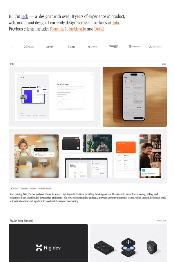 Jack Theobald - Portfolio design inspiration