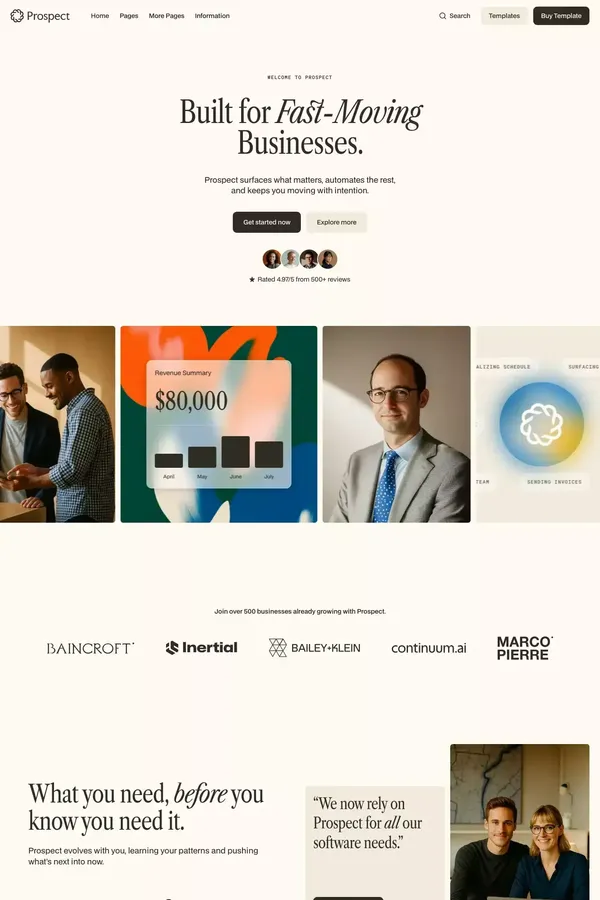 Prospect - Webflow HTML Website Template - Template design inspiration