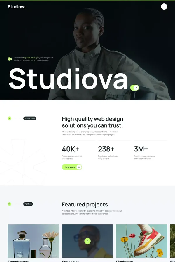 Studiova NextJS Template - Modern Web Development with Next.js, Tailwind, React & TypeScript - Template design inspiration