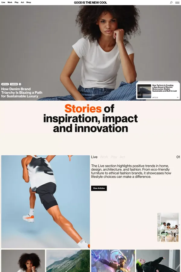 Good is the new Cool | Stories of inspiration, innovation, and impact - Portfolio design inspiration