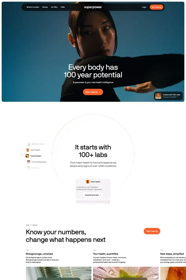 Superpower | Your New Health Intelligence - Landing design inspiration
