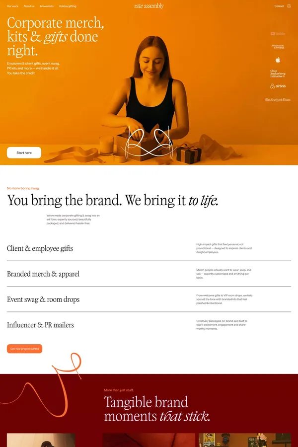 Custom Corporate Gifts & Branded Merch That Stands Out | Rare Assembly - Landing design inspiration