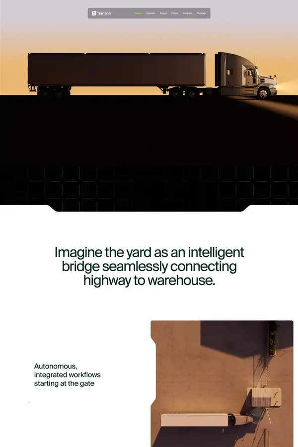 Terminal Yard Operating System | The New Industry Standard in Yard Operations - Landing design inspiration