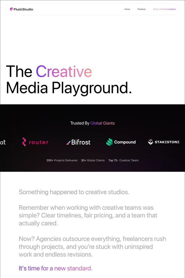Fluid Studio - website design inspiration